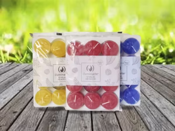 Velas Noche Color Iluminarte x 12 u