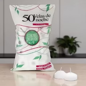 Vela de Noche Blanca x 50 u. + 3 Latas