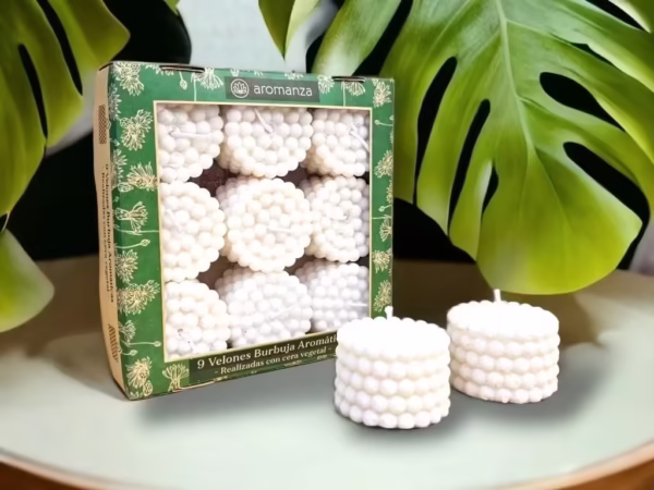 Velón Burbuja Cera Vegetal x 9 u