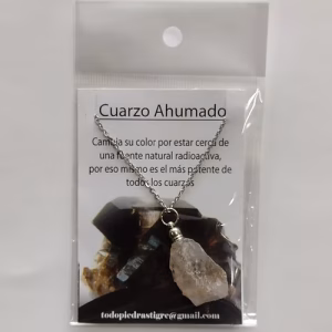 Dije con Cadena Cuarzo Ahumado