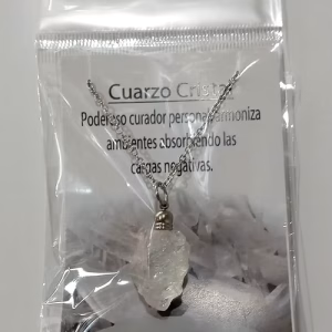 Dije con Cadena Cuarzo Cristal en Bruto