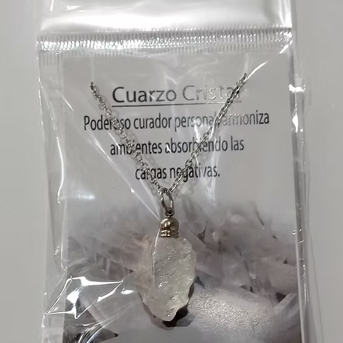 Dije con Cadena Cuarzo Cristal en Bruto