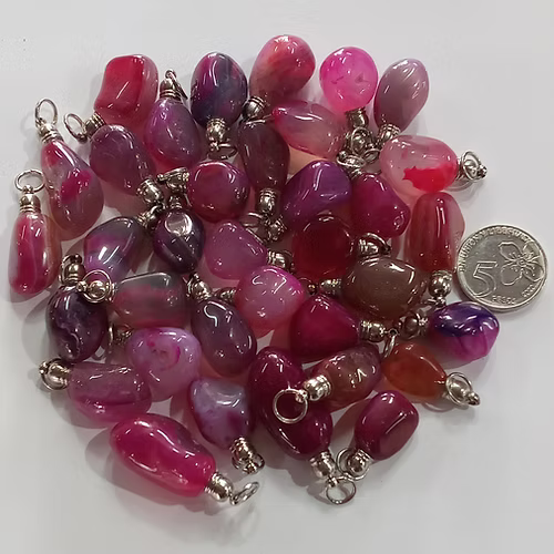 Dije Ágata Fucsia Rolado