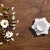 Porta Vela Flor Loto Abierta