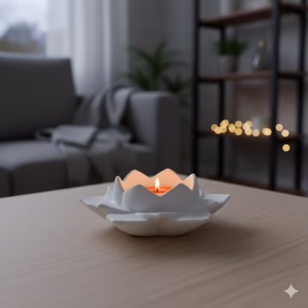 Porta Vela Flor Loto Abierta