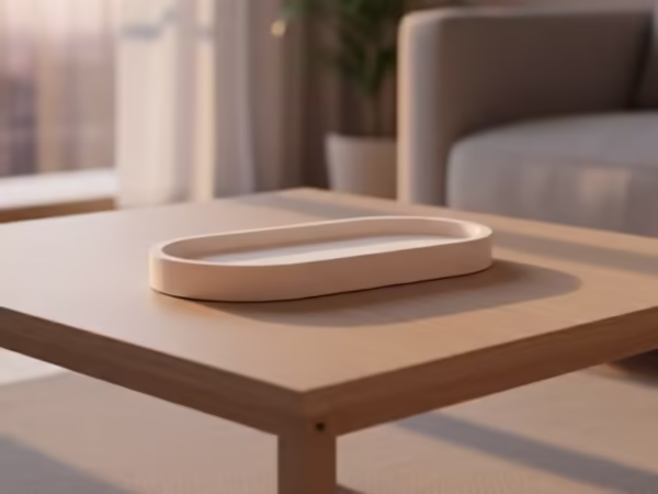 Bandeja Yeso Ovalada con Pátina 18 x 11 cm