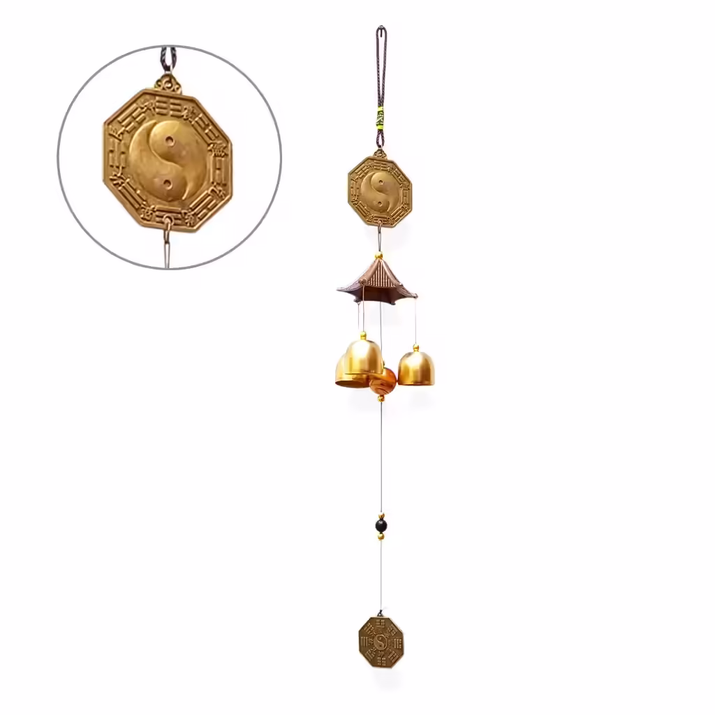 Colgante Ying Yang con Campanitas (48x6cm)
