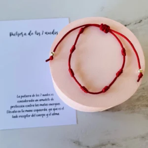 AL-PUL7NR Pulsera de los 7 Nudos Roja