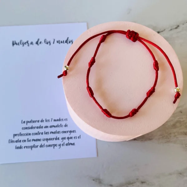 AL-PUL7NR Pulsera de los 7 Nudos Roja