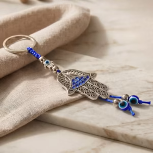 JO-LHDA Llavero Hamsa con Diamante Azules